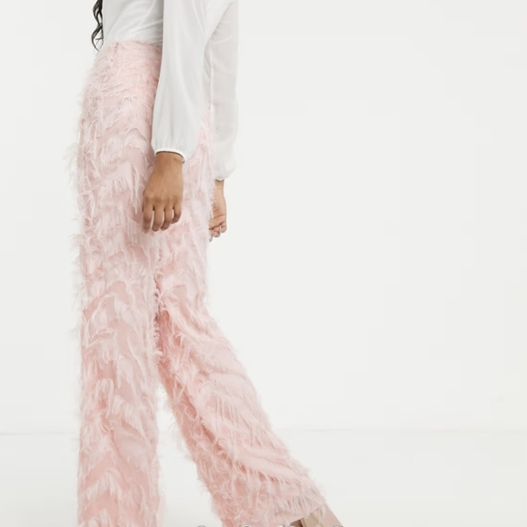 Missguided feather look wide leg pants - Picture 3 of 6